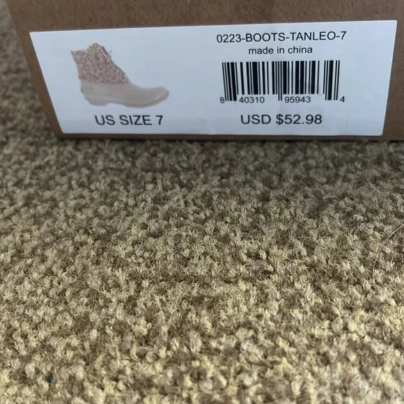 NWT Simply Southern Tan Leopard Boots Size 7 in box - Picture 2 of 12
